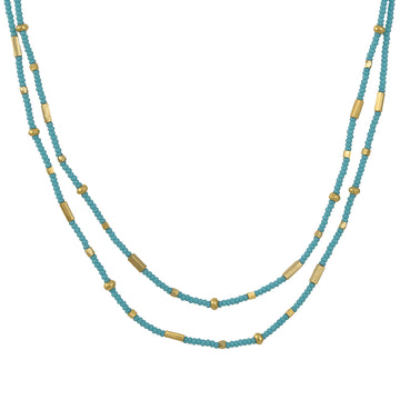 Debbie Fisher - Geometric Double Wrap Seed Bead Necklace