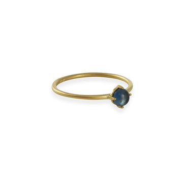 Satomi Kawakita - Cabachon Blue Topaz Ring - The Clay Pot - Satomi Kawakita Jewelry - 18k gold, classic, ring, Size 6, topaz