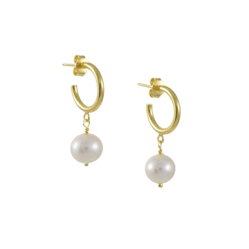 Tashi - Vermeil Pearl Earring - The Clay Pot - Tashi - All Earrings, earrings, Earrings:Studs, pearl, stud, Vermeil