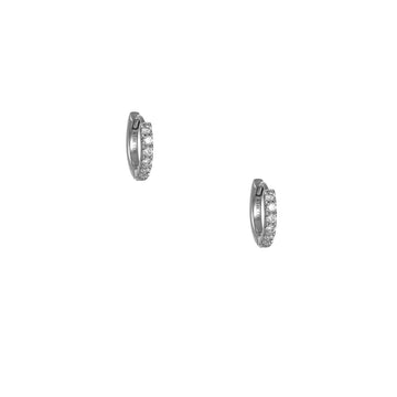 CP Collection - 10mm Diamond Huggie Hoop Earrings