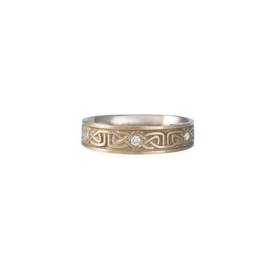 SALE - Labyrinth Band with Diamonds - The Clay Pot - CP Collection - 14k white gold, diamond, ring, sale, Size 6.5