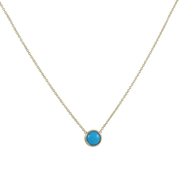 SALE  - Round Turquoise Cabochon Necklace