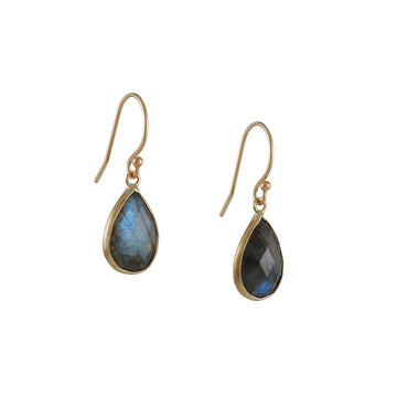 Margaret Solow - Teardrop Labradorite Earrings - The Clay Pot - Margaret Solow - 14k gold, acuumula, All Earrings, consignment, d, dangle earrings, dropearrings, earrings, Style:Dangle Earrings