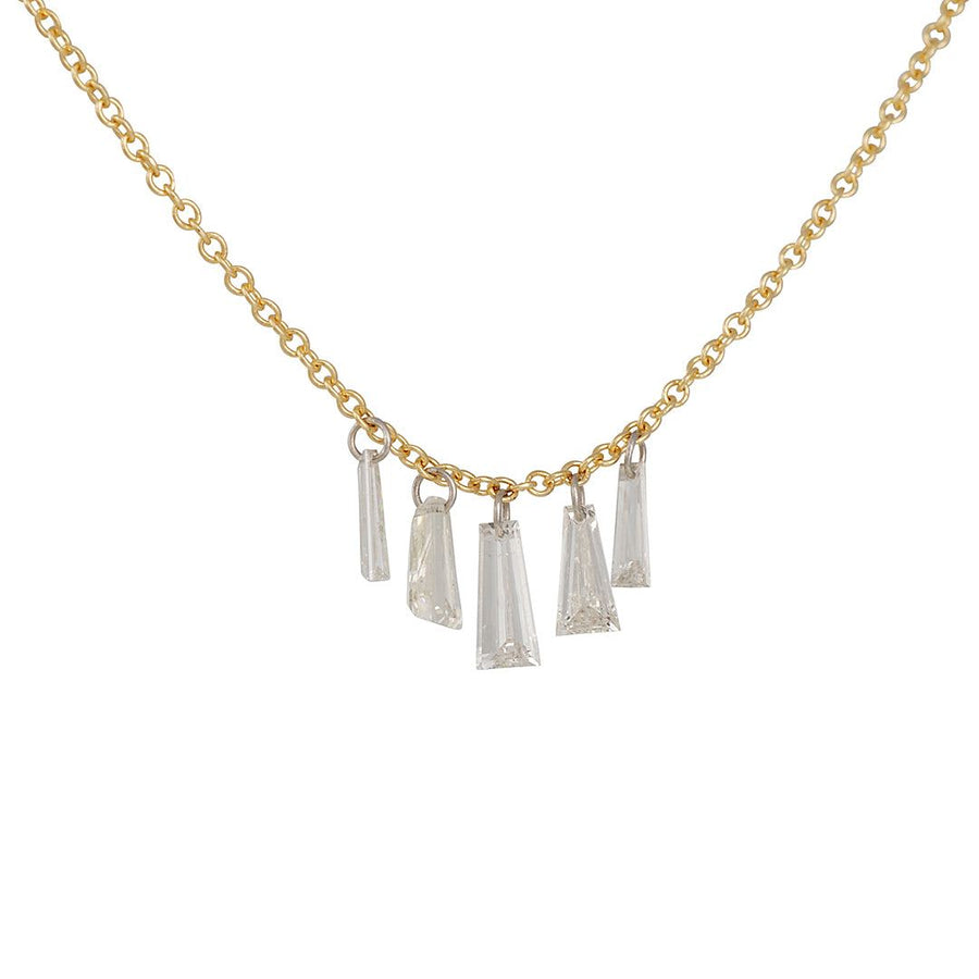 TAP by Todd Pownell - Fived Tapered Diamond Baguette Necklace - The Clay Pot - TAP by Todd Pownell - 18k gold, anniversary, classic, diamond, necklace, splurge