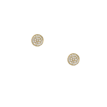 CP Collection - Flat Diamond Disc Stud Earrings