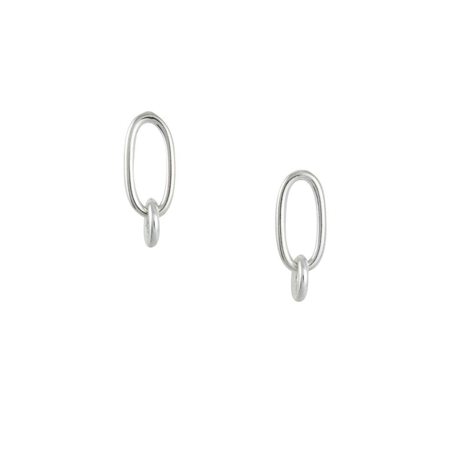 Tashi - Link Stud Earrings in Sterling Silver - The Clay Pot - Tashi - All Earrings, Earrings:Studs, Sterling Silver, studearrings, studs