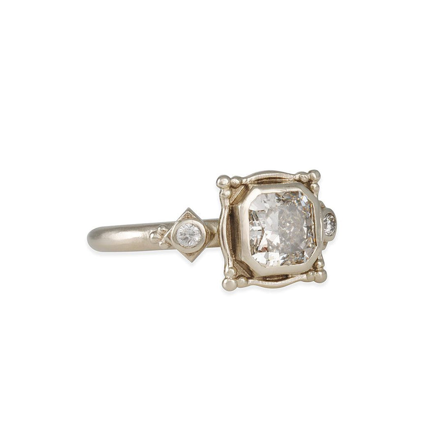 Megan Thorne - Picture Frame Ring with Radiant Cut x Diamond Foundry - The Clay Pot - Megan Thorne - 18k gold, 18k white gold, Diamond, engagementring, ring, Size 6.5