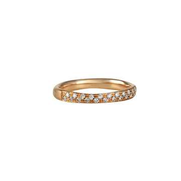 SUPER SALE - Narrow Half Pave Band in Rose Gold