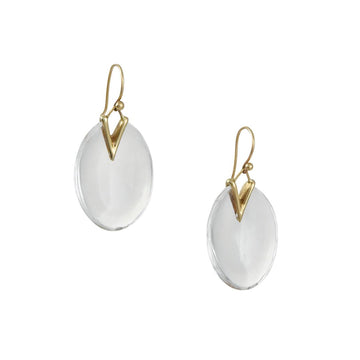 Rachel Atherley - Medium Lily Pad Earrings with Quartz - The Clay Pot - Rachel Atherley - 14k gold, All Earrings, color, dangle earrings, quartz, splurge, Style:Dangle Earrings