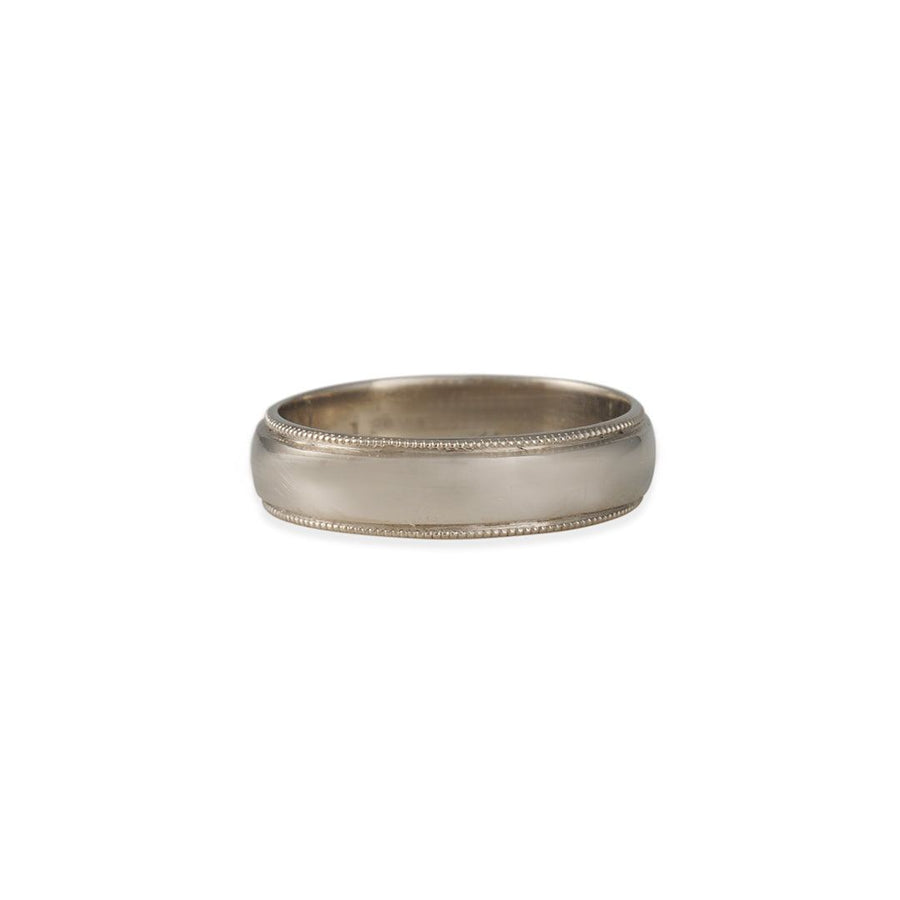 SALE - 5mm Hand Milligrained Half Round Band - The Clay Pot - CP Collection - ebay, platinum, ring, sale, Size 6