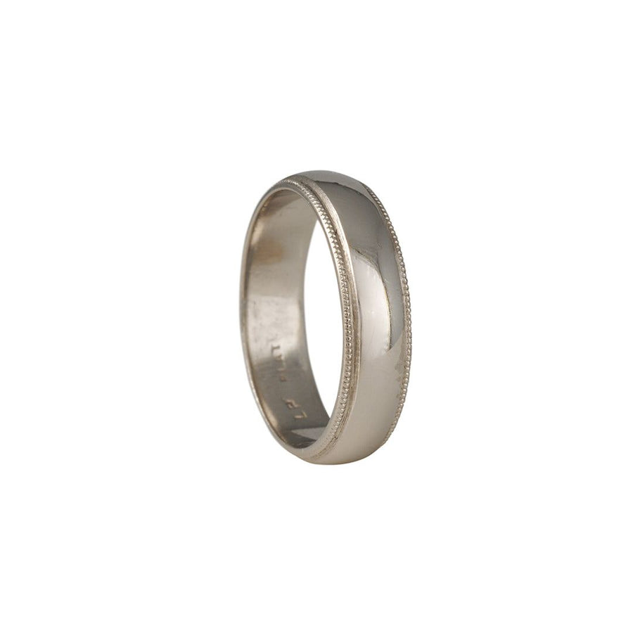 SALE - 5mm Hand Milligrained Half Round Band - The Clay Pot - CP Collection - ebay, platinum, ring, sale, Size 6