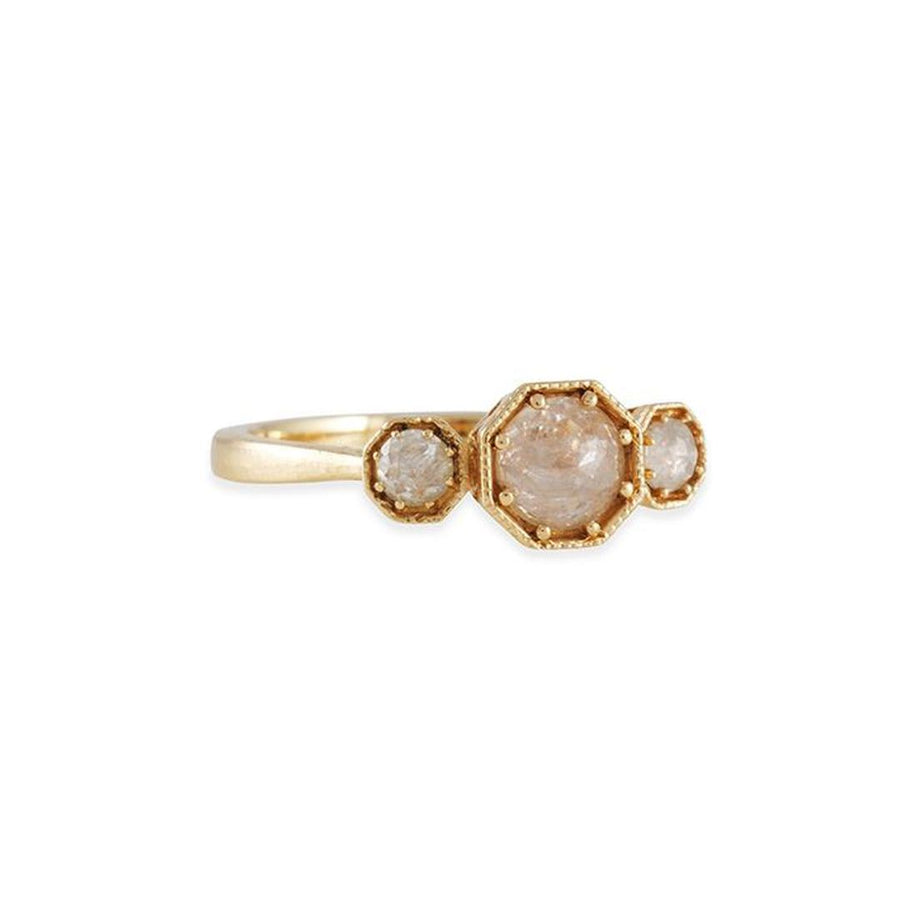 Lori McLean - Raw Diamond Octagon Ring - The Clay Pot - Lori McLean - 14k gold, Diamond, diamondring, engagementring, raw diamond, ring, Size 5.5