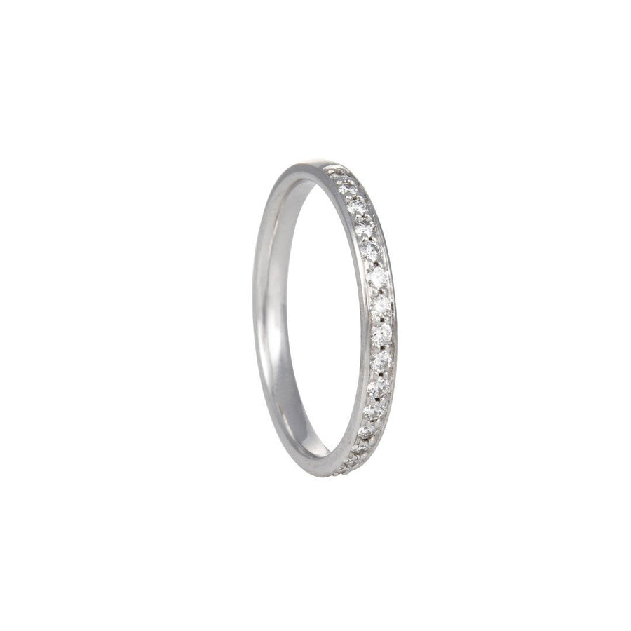 SALE - New Aire Diamond Pave Band - The Clay Pot - Precision Set - 18k white gold, diamond, ring, SALE, Size 6