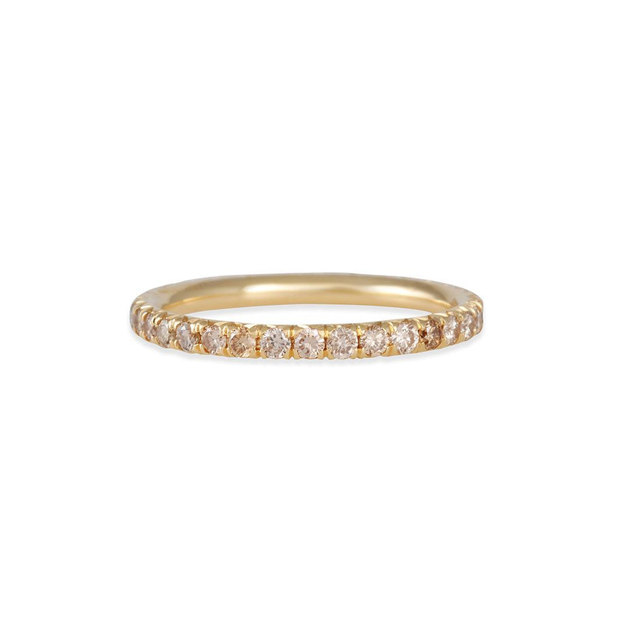 Diana Mitchell - French Set Eternity Band with 2mm Champagne Diamonds - The Clay Pot - Diana Mitchell - 18k gold, champagnediamonds, Diamond, eternity band, eternityband, eternitybands, ring, womansband, womansbands, womensweddingbands, womenweddingband