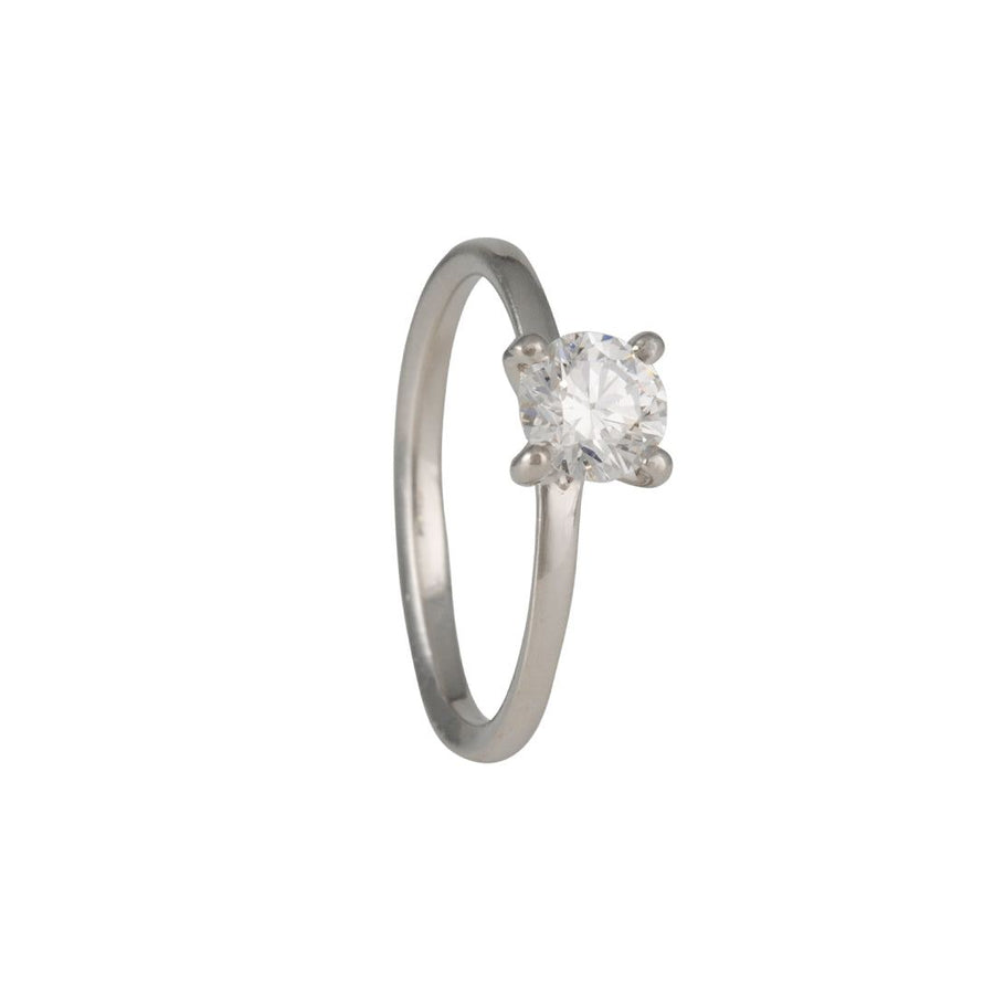 Sholdt Design - Petite Prong Solitaire With Round Diamond in Platinum - The Clay Pot - Sholdt Designs - Diamond, platinum, Ring, Size 6