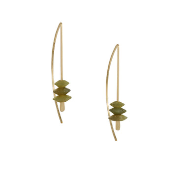 Christine Fail - Small Arch Earrings with Green Onyx