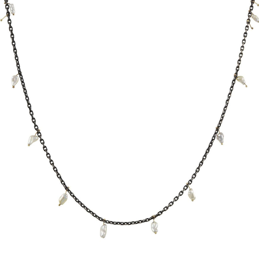 Sarah Mcguire - Pinned Keshi Pearl Necklace - The Clay Pot - Sarah McGuire - 18k gold, Pearl, Sterling Silver