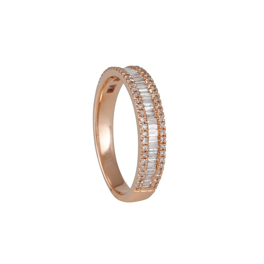Liven - Channel Set Diamond Baguette Ring in 14K Rose Gold - The Clay Pot - Liven Co. - 14k rose gold, classic, Diamonds, eternity band, eternityband, eternitybands, Pave Diamonds, ring, rings, Size 6, womansband, womansbands, womensweddingbands, womenweddingband