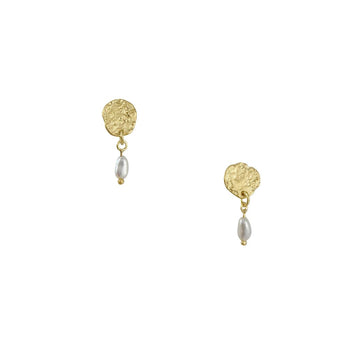 Sarah Mcguire - Muse Keshi Pearl Earrings - The Clay Pot - Sarah McGuire - 18k gold, All Earrings, classic, dangle earrings, Earrings:Studs, pearl, studs