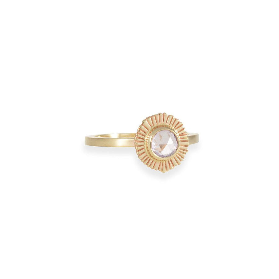 Halcyon - Nova Ring with Rosecut White Sapphire - The Clay Pot - Halcyon - 14k gold, celestial, ring, sapphire, Size 7
