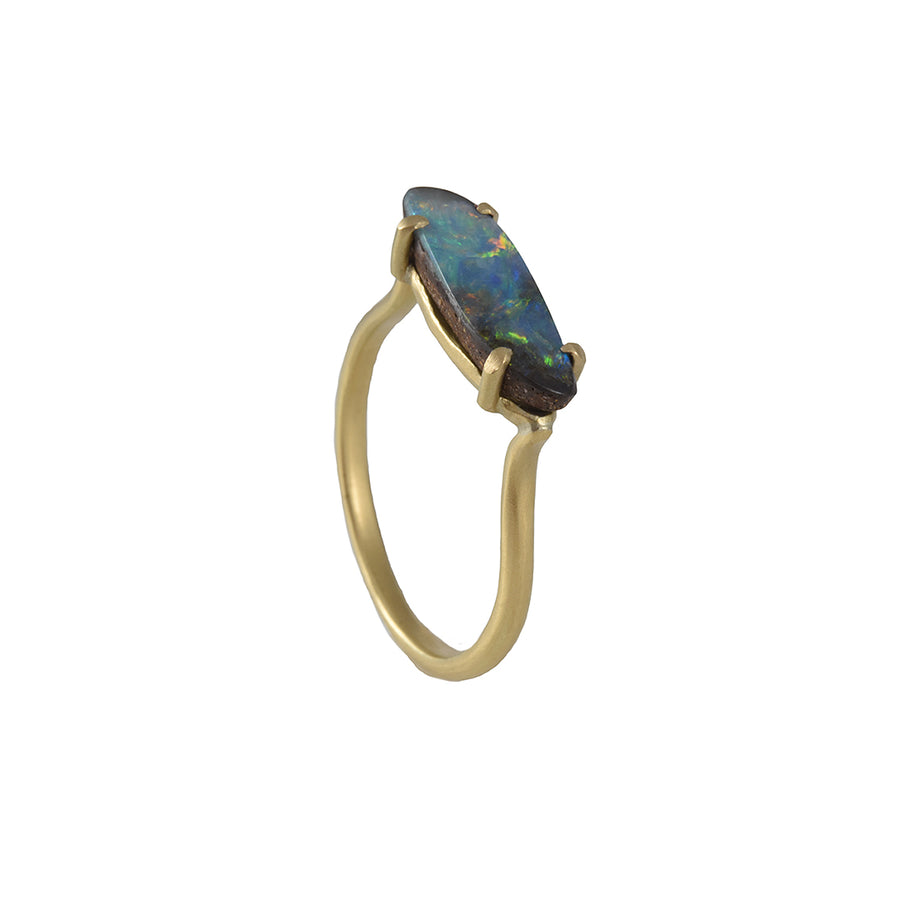 Monaka Jewelry - Natural Boulder Opal Ring