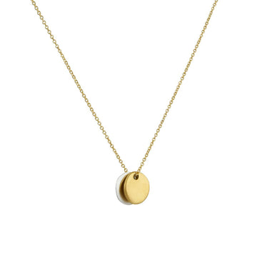 Philippa Roberts - Two Tone 2 Tiny Circle Necklace - The Clay Pot - Philippa Roberts - Necklace, Sterling Silver, vermeil