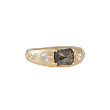 Rebecca Overmann - Black Diamond Ring - The Clay Pot - Rebecca Overmann - 14k gold, Black Diamond, engagementring, ring, Size 6.5, stonering