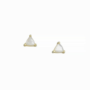 JaxKelly - Mini Energy Gems Mother of Pearl Studs - The Clay Pot - JaxKelly - All Earrings, classic, earrings, Earrings:Studs, studs, vermeil