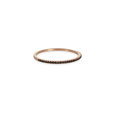 Liven - Thin Black Diamond Rose Gold Band - The Clay Pot - Liven Co. - 14k rose gold, blackdiamond, eternityband, ring, Size 6