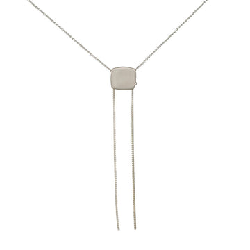 Philippa Roberts - Flat Square Necklace - The Clay Pot - Philippa Roberts - Necklace, Sterling Silver, Style:Lariat