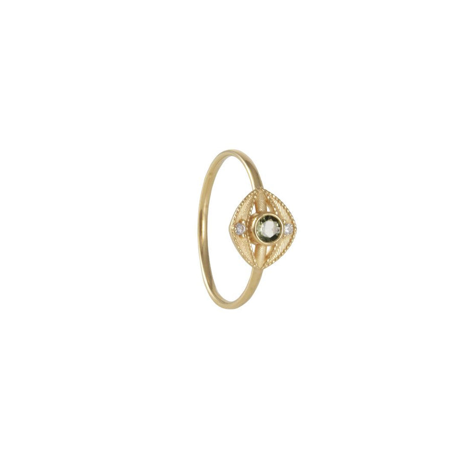 Miarante - Staffa Tourmaline and White Diamond Ring - The Clay Pot - Miarante - 14k gold, color, Diamond, ring, Size 7, splurge, tourmaline