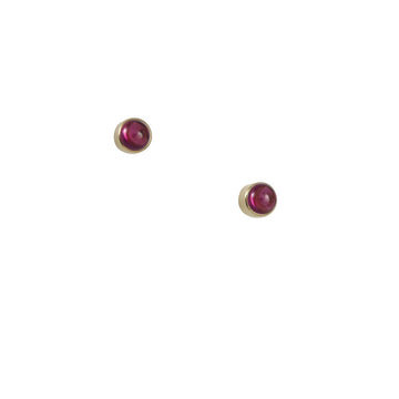 SALE - Cabochon Rhodolite Garnet Stud Earrings - The Clay Pot - CP Collection - All Earrings, classic, color, Earrings:Studs, Garnet, SALE, splurge, vday