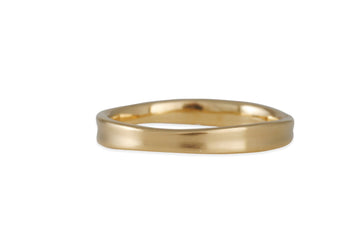 Matsu - Mini Curve Band in 14K Yellow Gold - The Clay Pot - Matsu - 14k gold, mensweddingband, plainweddingband, ring, Size 9.5, wedding band
