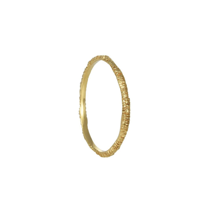Satomi Kawakita - Organic Textured Band - The Clay Pot - Satomi Kawakita Jewelry - 18k gold, ring, Size 6, womanband