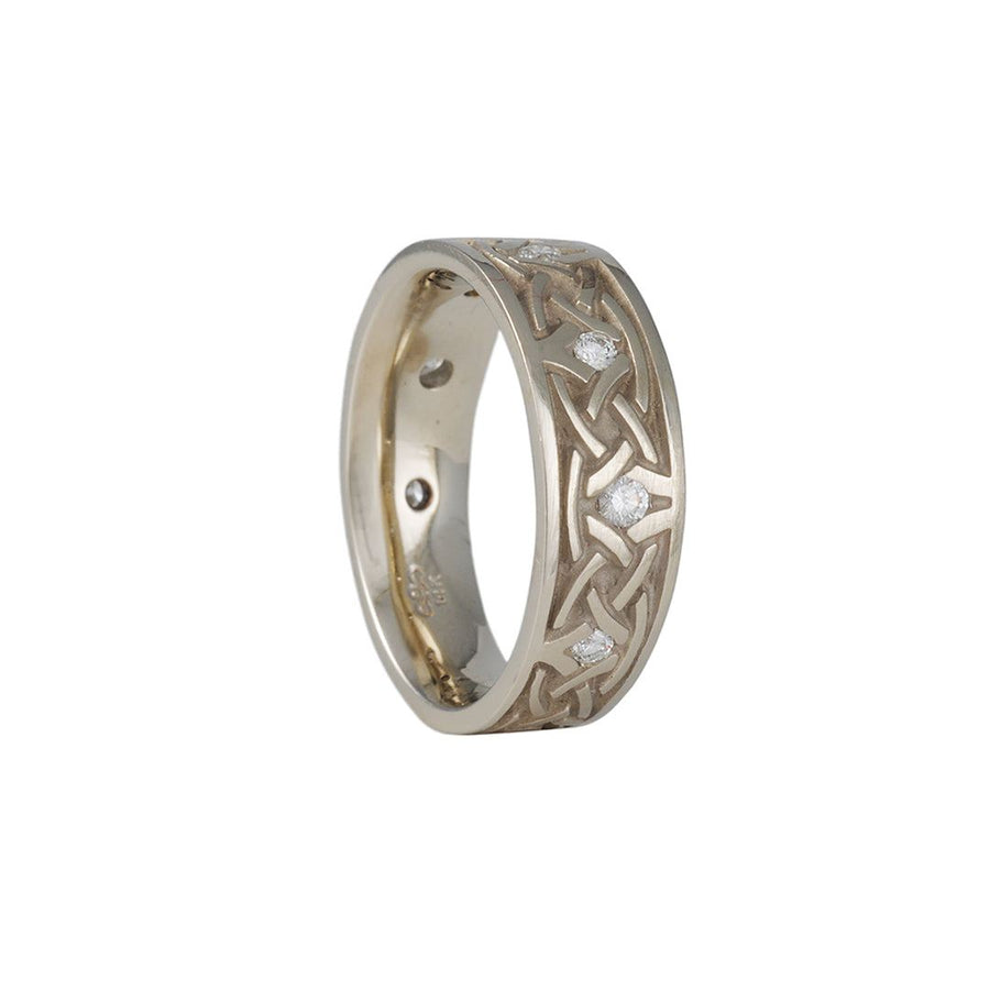 SALE - Celtic Arch Band with Diamonds - The Clay Pot - CP Collection - 14k white gold, diamond, ring, sale, Size 6.5