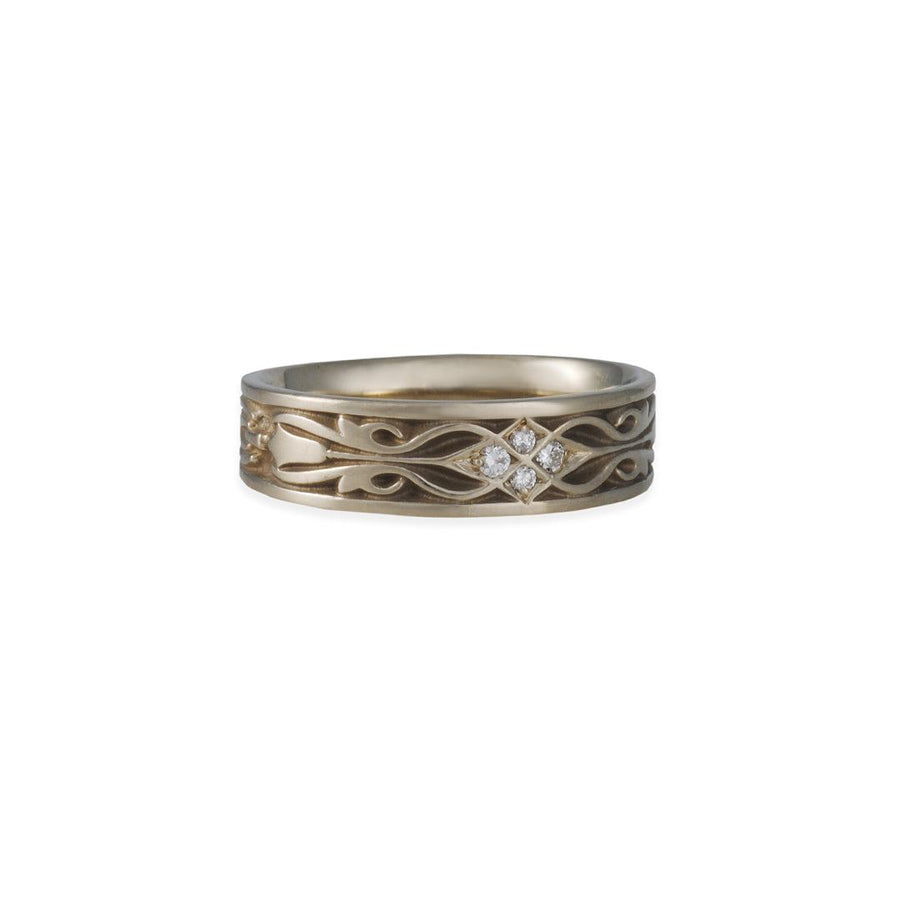 SALE - Tulip Band with Diamonds - The Clay Pot - CP Collection - diamond, ebay, ring, sale, Size 6.5