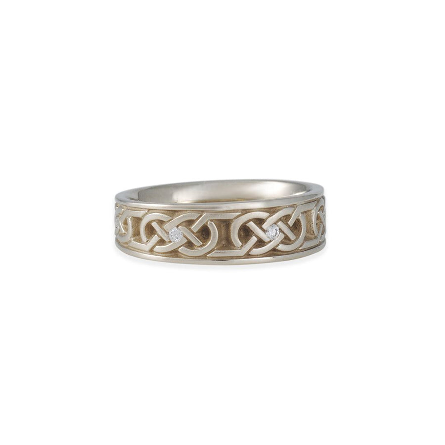 SALE - Love Knot Band with Diamonds - The Clay Pot - CP Collection - 14k white gold, diamond, ebay, ring, sale, Size 6.5