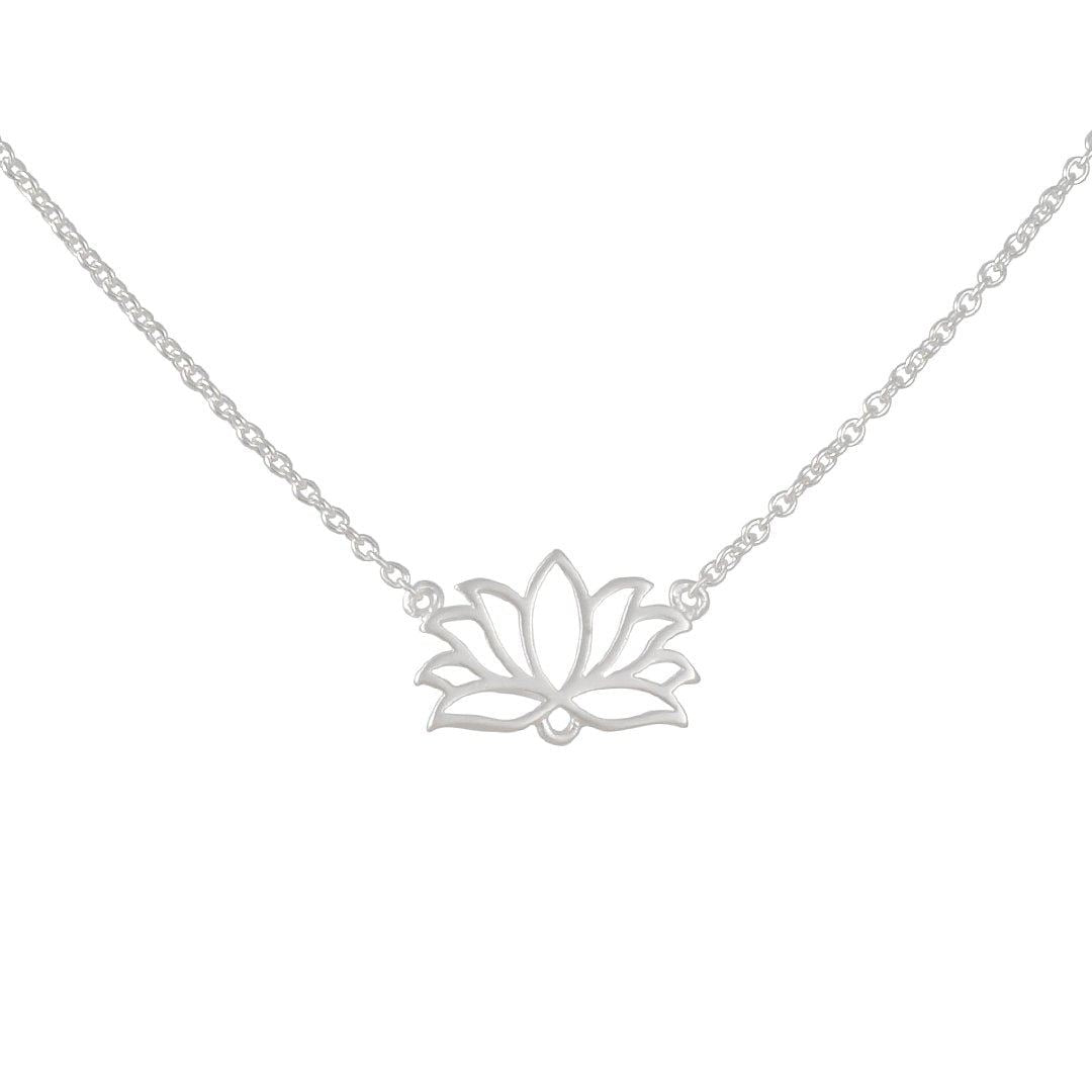 Tashi - Tiny Stationed Lotus Necklace in Sterling Silver – The Clay Pot
