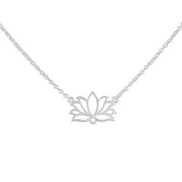 Tashi - Tiny Stationed Lotus Necklace in Sterling Silver - The Clay Pot - Tashi - necklace, Sterling Silver