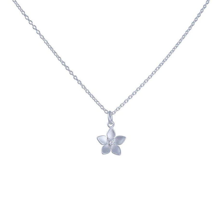 Tashi - Pointed Petal Necklace - The Clay Pot - Tashi - cz, missing, Necklace, Sterling Silver