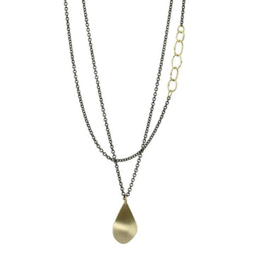 Sarah McGuire - Sway Necklace in 10K Gold and Oxidized Sterling Silver - The Clay Pot - Sarah McGuire - 18k gold, chainnecklace, missing, Mixed Metal, Mixed Metals, mixedmetal, mixedmetals, mothesdaytrunk, Necklace, oxidized, oxidizedsilver, oxidizedsterlingsilver, pendantnecklace, Sterling Silver
