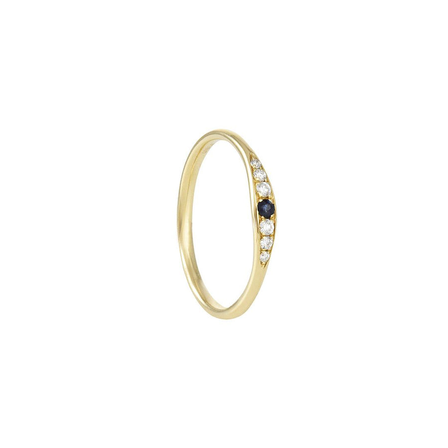 Liven Co. - Tapered Blue Sapphire and Diamond Ring - The Clay Pot - Liven Co. - 14k gold, color, diamond, ring, sapphire, Size 6