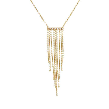 SALE - Waterfall Fringe Necklace in 14K Gold - The Clay Pot - Zoe Chicco - 14k gold, diamond, fringe, necklace, pave, SALE