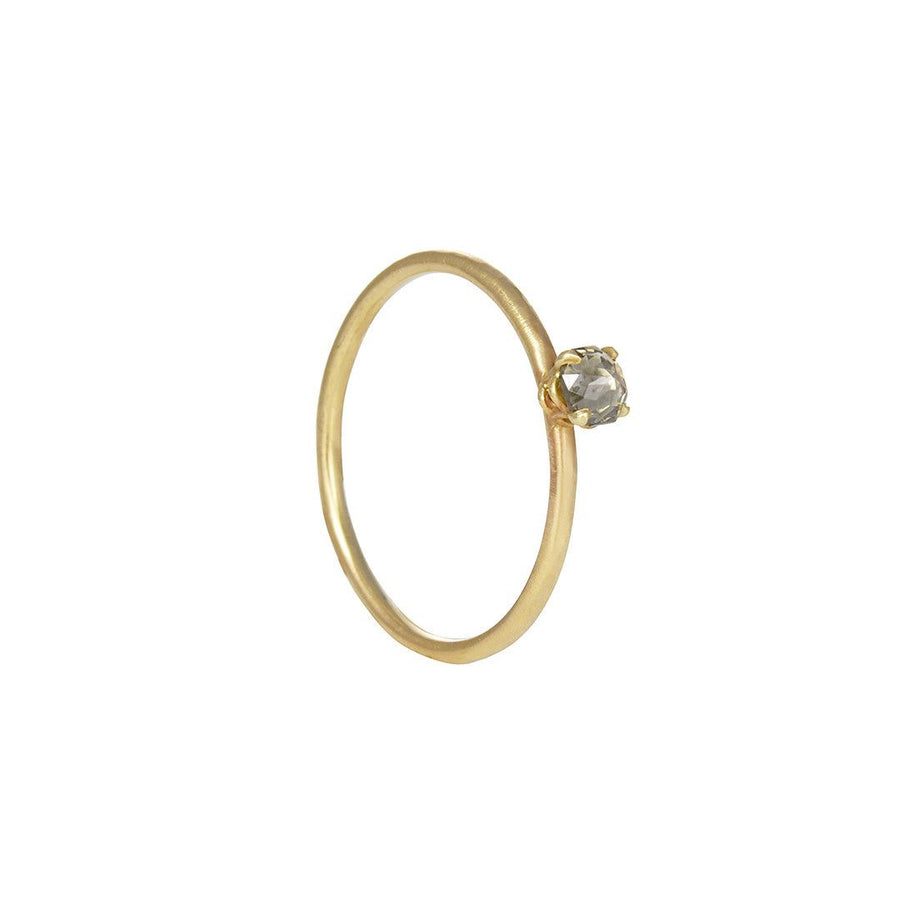 Rebecca Overmann - Green Diamond Four Prong Ring - The Clay Pot - Rebecca Overmann - 14k gold, green diamond, ring, Size 6.5