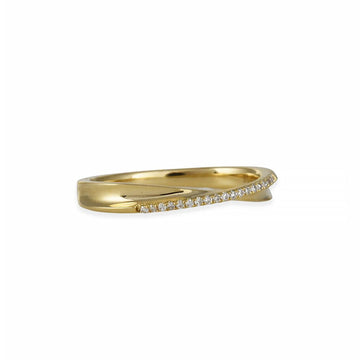 Liven - Pave Twist White Diamond Crossover Band in 14K Gold - The Clay Pot - Liven Co. - 14k gold, classic, diamond, eternity band, eternityband, eternitybands, ring, Size 6, wedding band, womansband, womansbands, womensweddingbands, womenweddingband