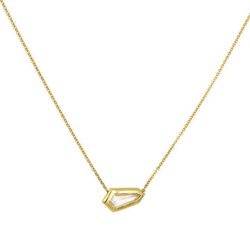 SALE - Sideways Kite-Shaped Diamond Solitaire Necklace - The Clay Pot - Diana Mitchell - 18kgold, classic, diamond, necklace, oneofakind, SALE, splurge