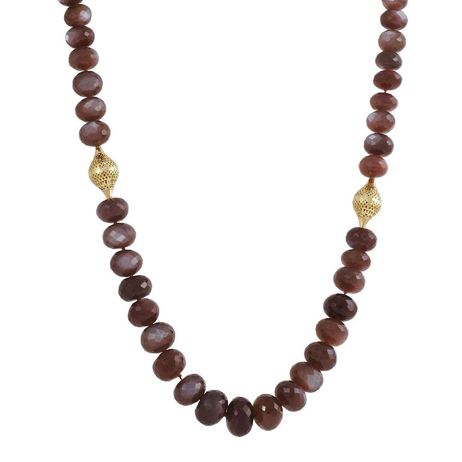 SALE - Chocolate Moonstone Necklace - The Clay Pot - Ray Griffiths - 18k gold, Moonstone, Necklace, Style:Beaded Necklace, Style:Statement Necklace