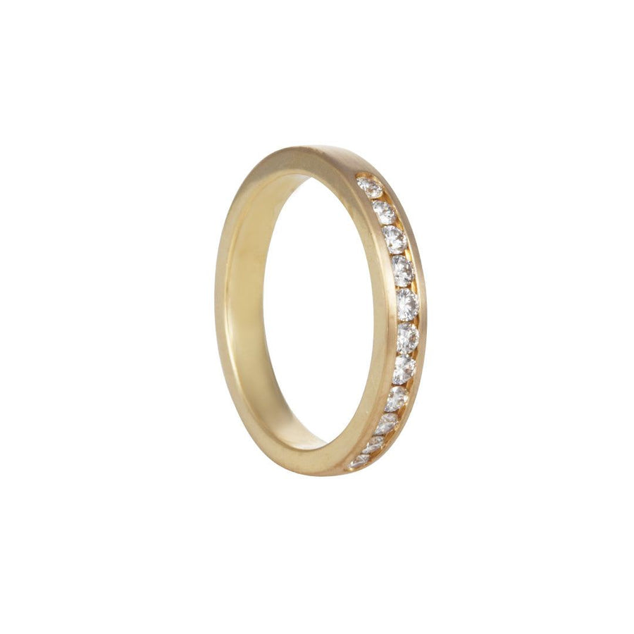 SALE - One Third Channel Band - The Clay Pot - Precision Set - 14k gold, diamond, ring, SALE, Size 6