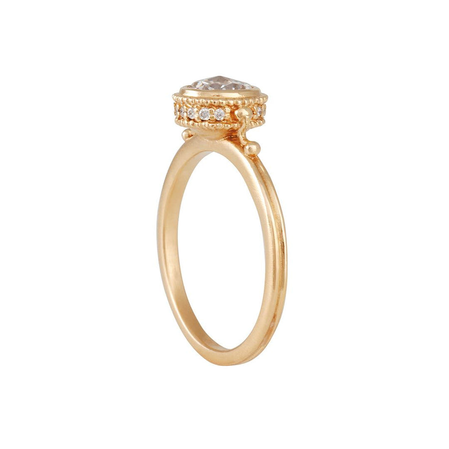 Megan Thorne - Ione High Solitaire with Rose Cut Brilliant Diamond - The Clay Pot - Megan Thorne - 18k gold, 18k rose gold, diamond, engagementring, ring, Size 6
