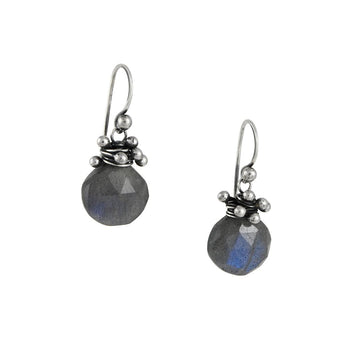 Zuzko - Labradorite Swarm Earrings in Sterling Silver - The Clay Pot - Zuzko Jewelry - All Earrings, celestial, d, dangle earrings, dropearrings, labradorite, Sterling Silver, Style:Dangle Earrings